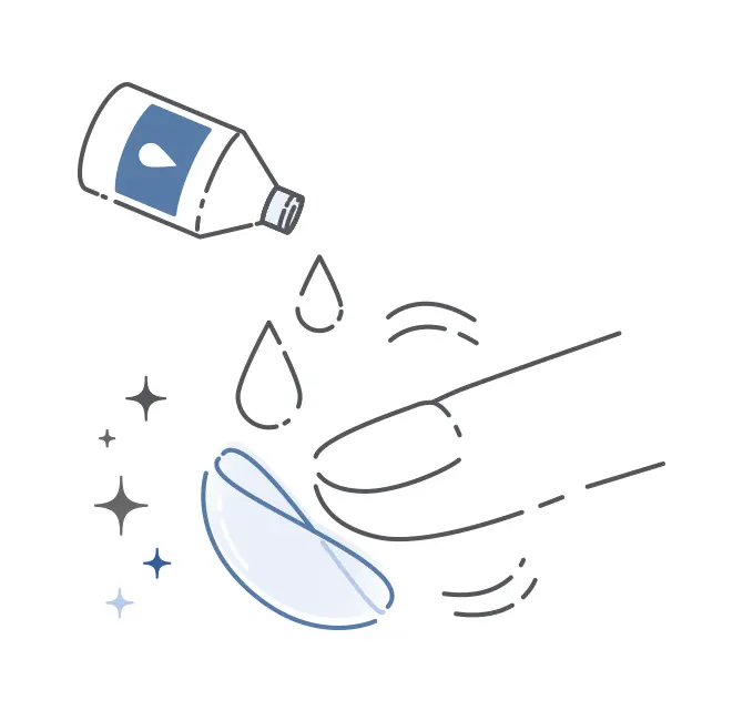 指先でレンズを洗浄しているイラスト